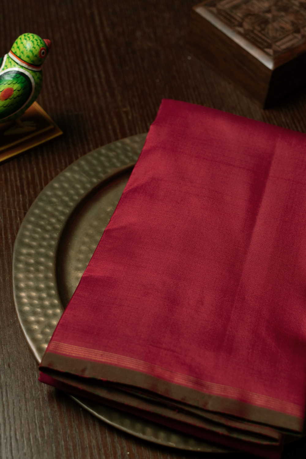Traditional Dark Red Kanchipuram Silk saree