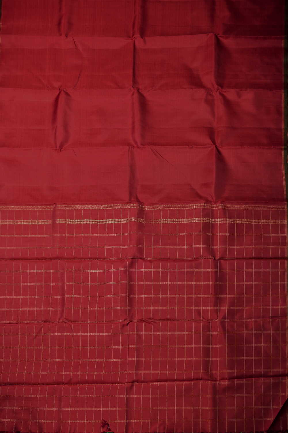 Traditional Dark Red Kanchipuram Silk saree - Image 2