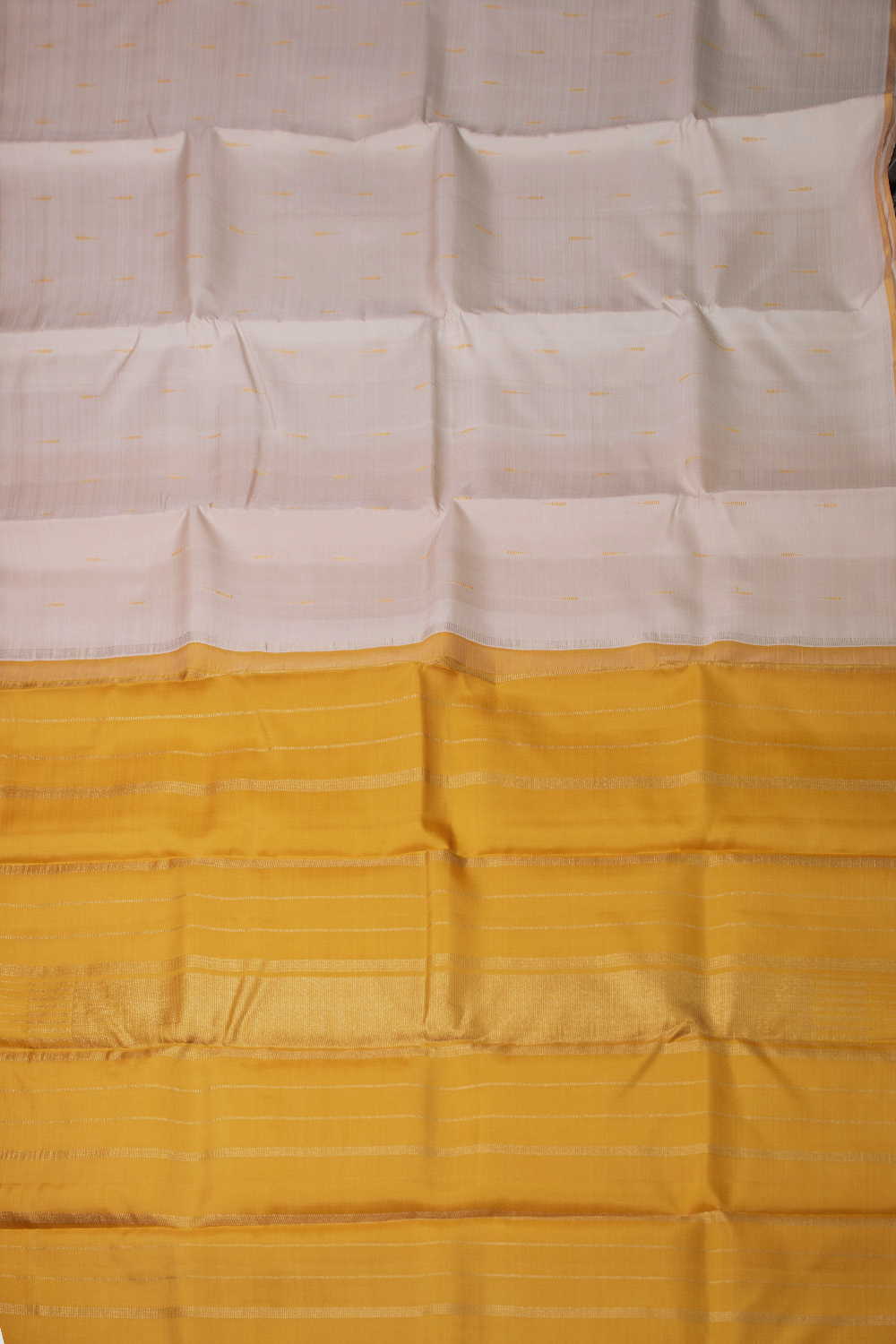 Ivory & Sunshine Yellow Pallu Kanchipuram Silk saree - Image 2