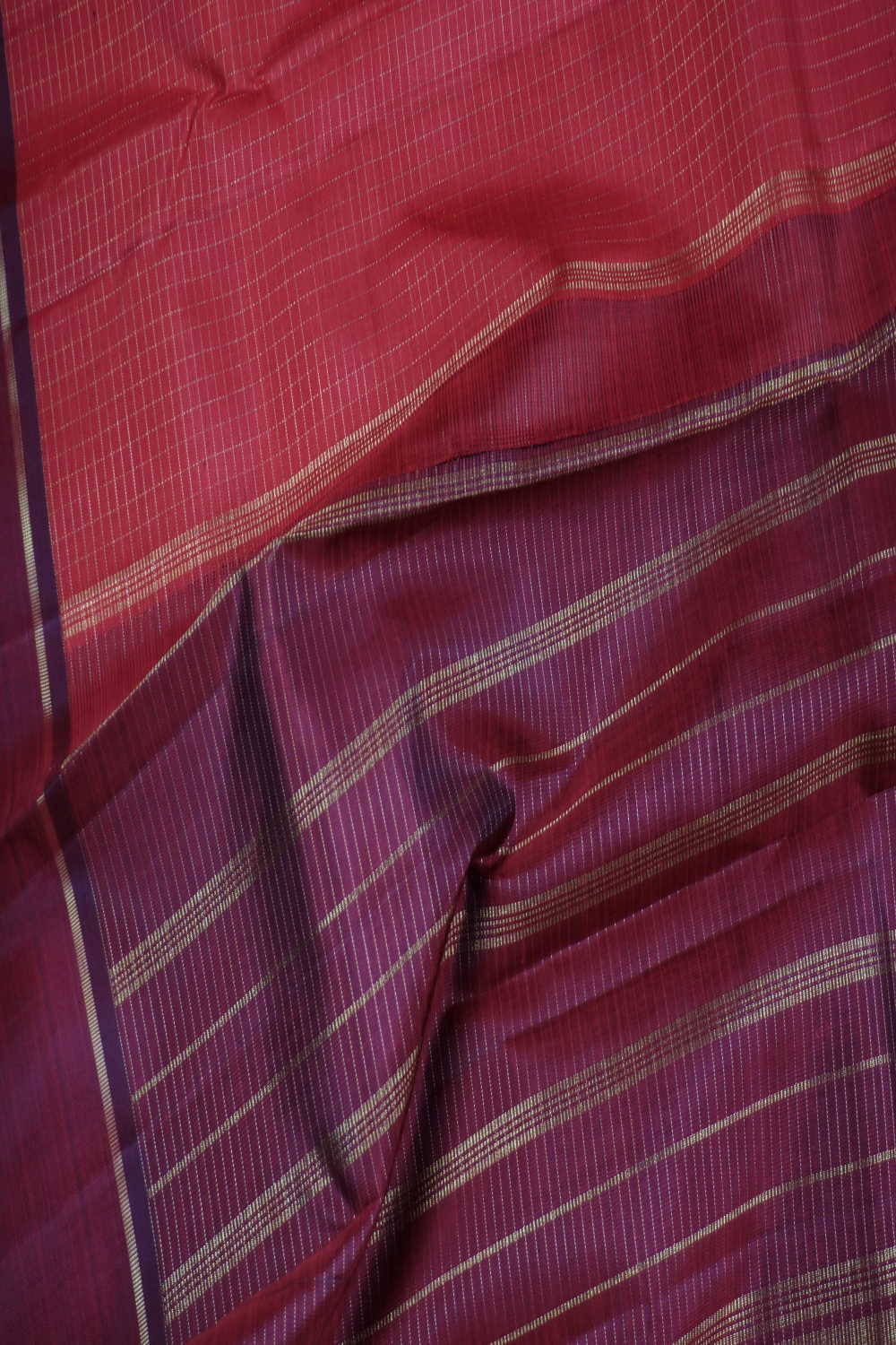 Zari Checks on Red Kanchipuram Silk Saree - Image 3
