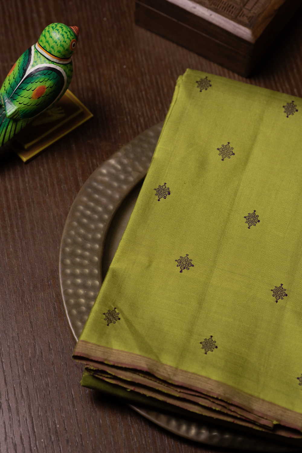 Festive Green Kolam Butta Kanchipuram Silk saree