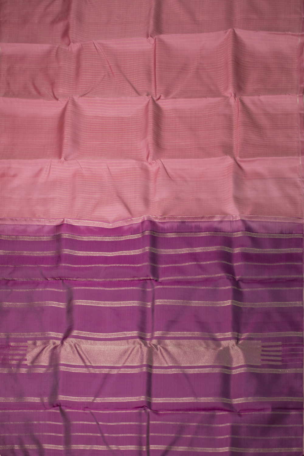 Thread Stripe on Pink Kanchipuram Silk saree - Image 2