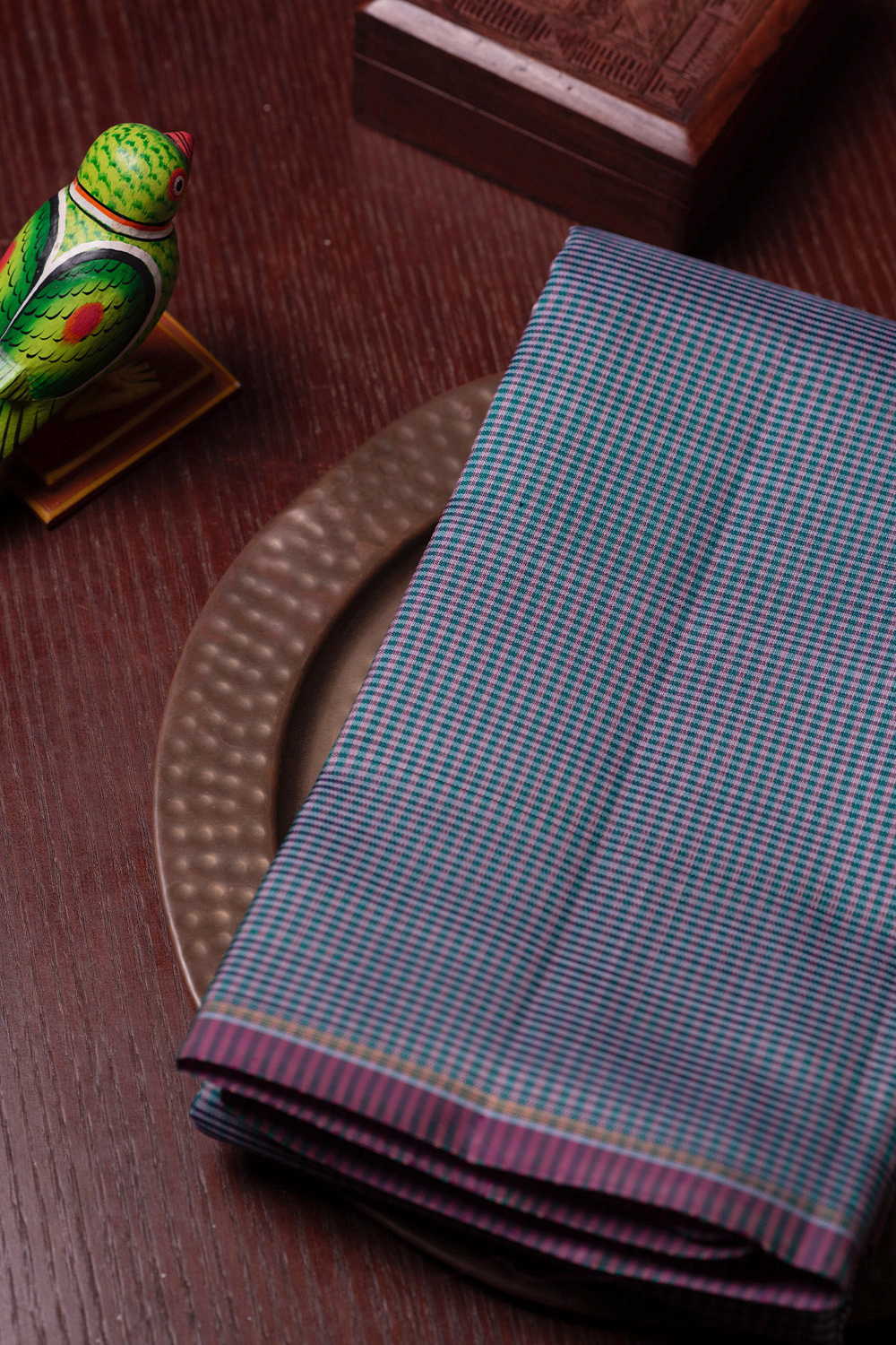 Petite Color Checks Kanchipuram Silk saree