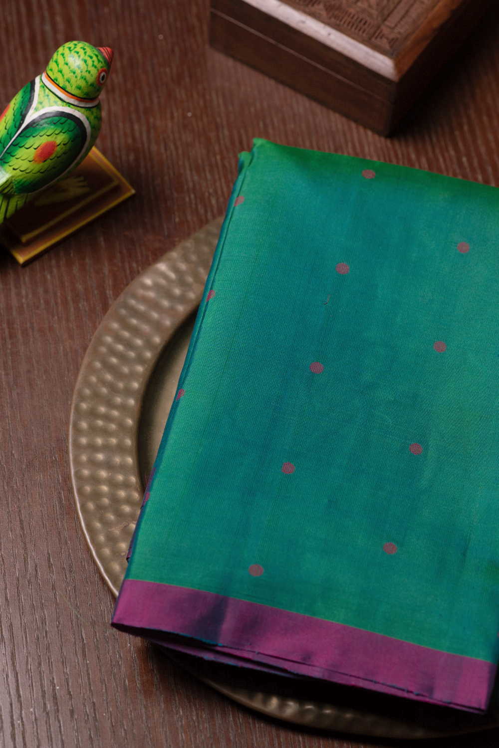 Green with Thread Butta Kanchipuram Silk saree