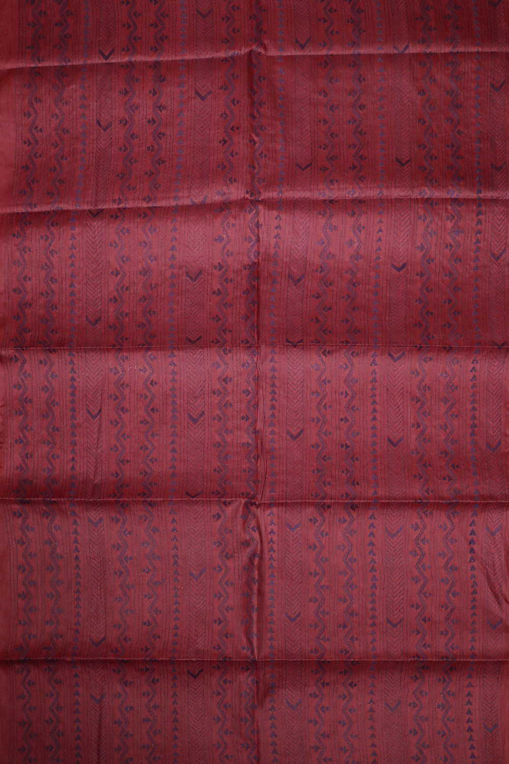 Rust Maroon Kantha Tussar Silk Blouse - Image 2