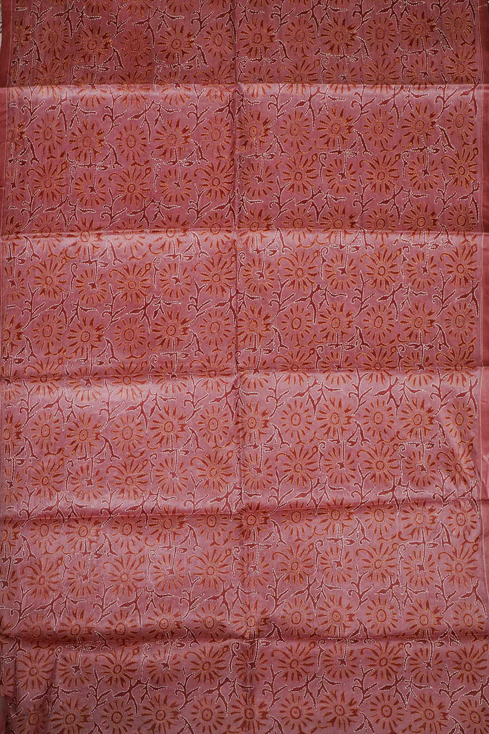 Salmon Pink Kantha Tussar Silk Blouse - Image 2