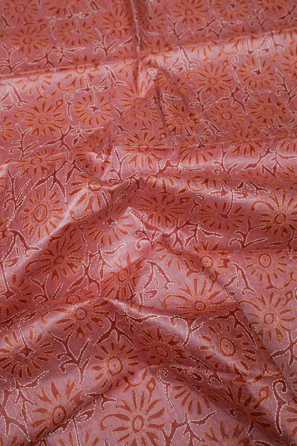 Salmon Pink Kantha Tussar Silk Blouse - Image 3