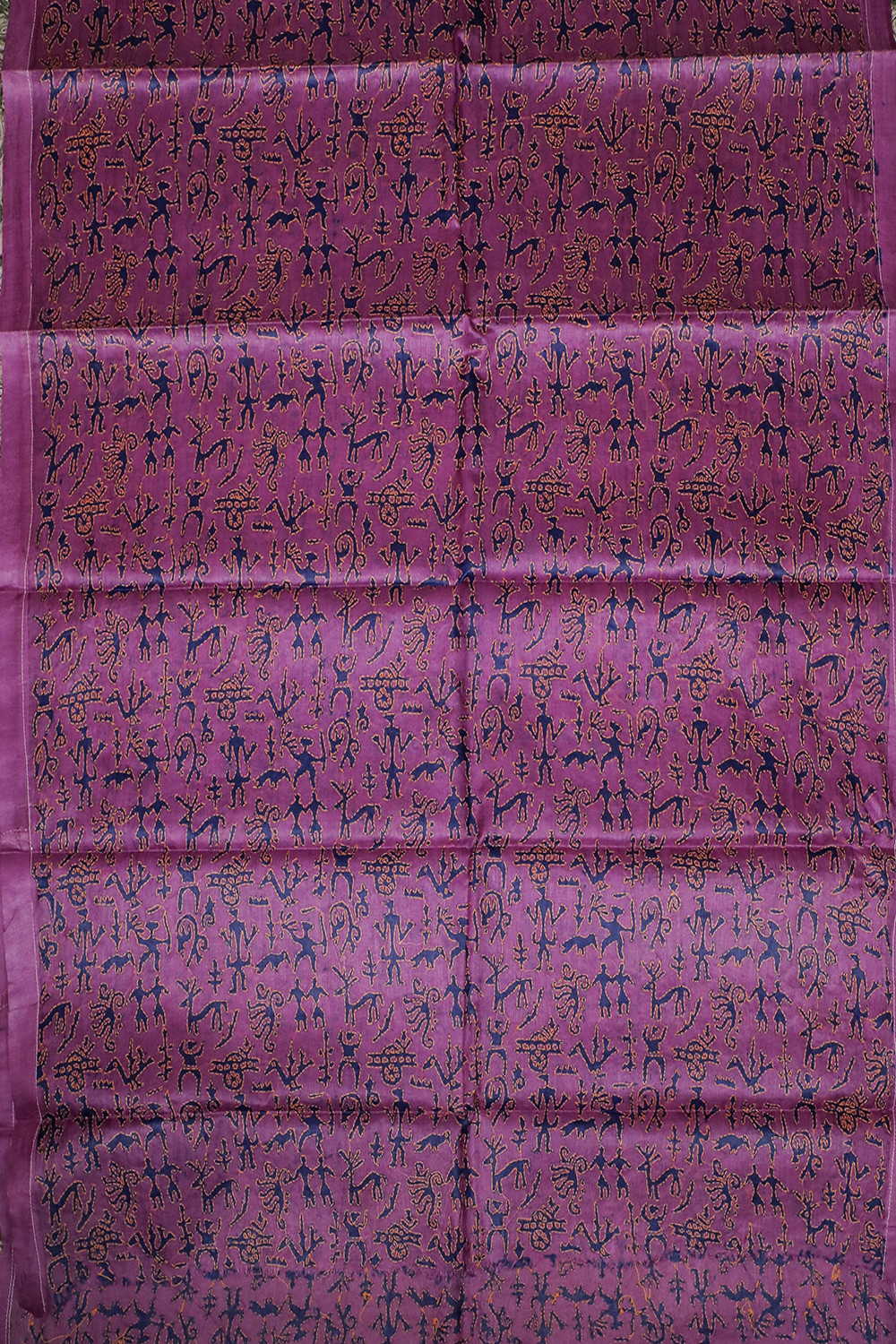Fuchsia Pink Kantha Tussar Silk Blouse - Image 2