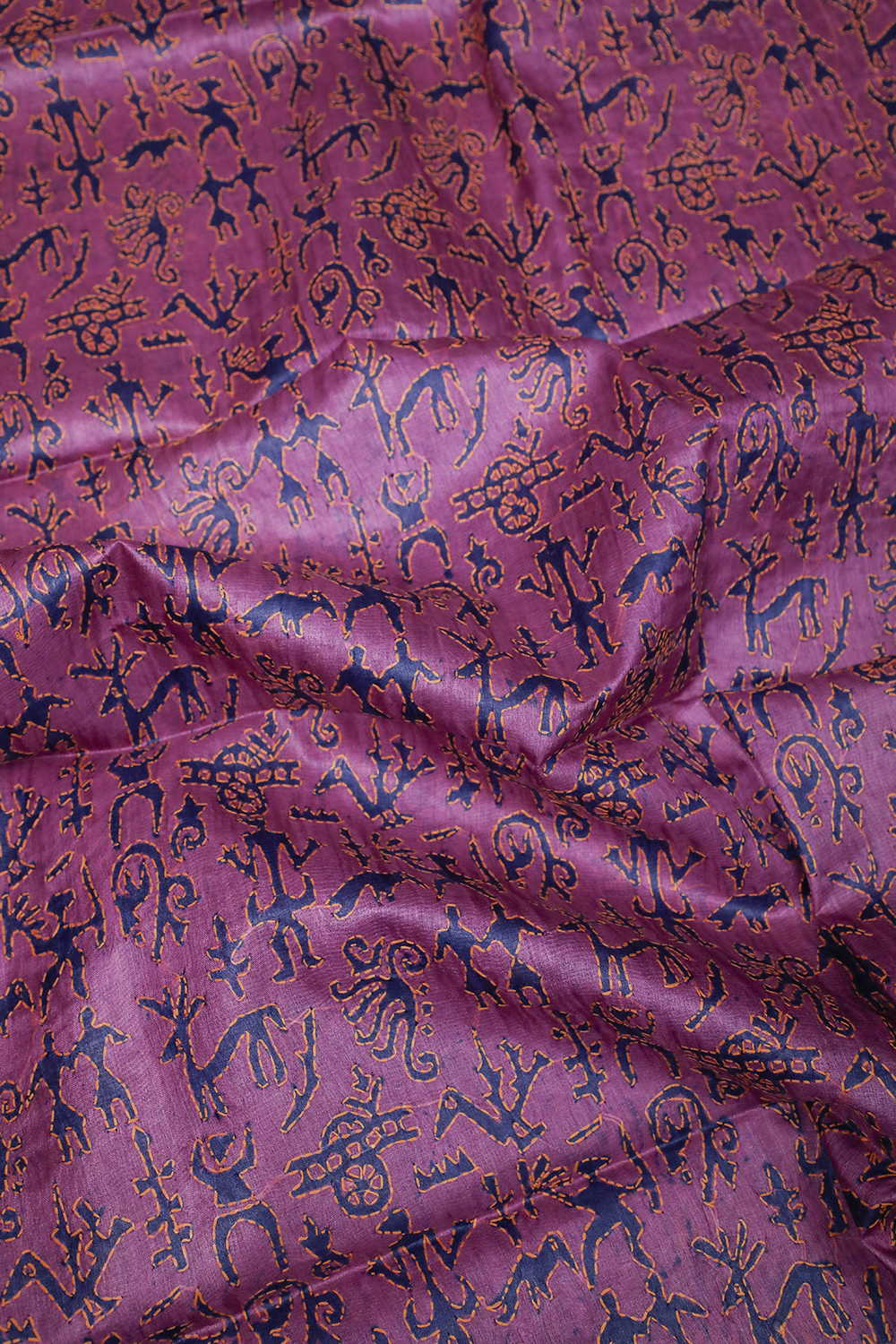 Fuchsia Pink Kantha Tussar Silk Blouse - Image 3