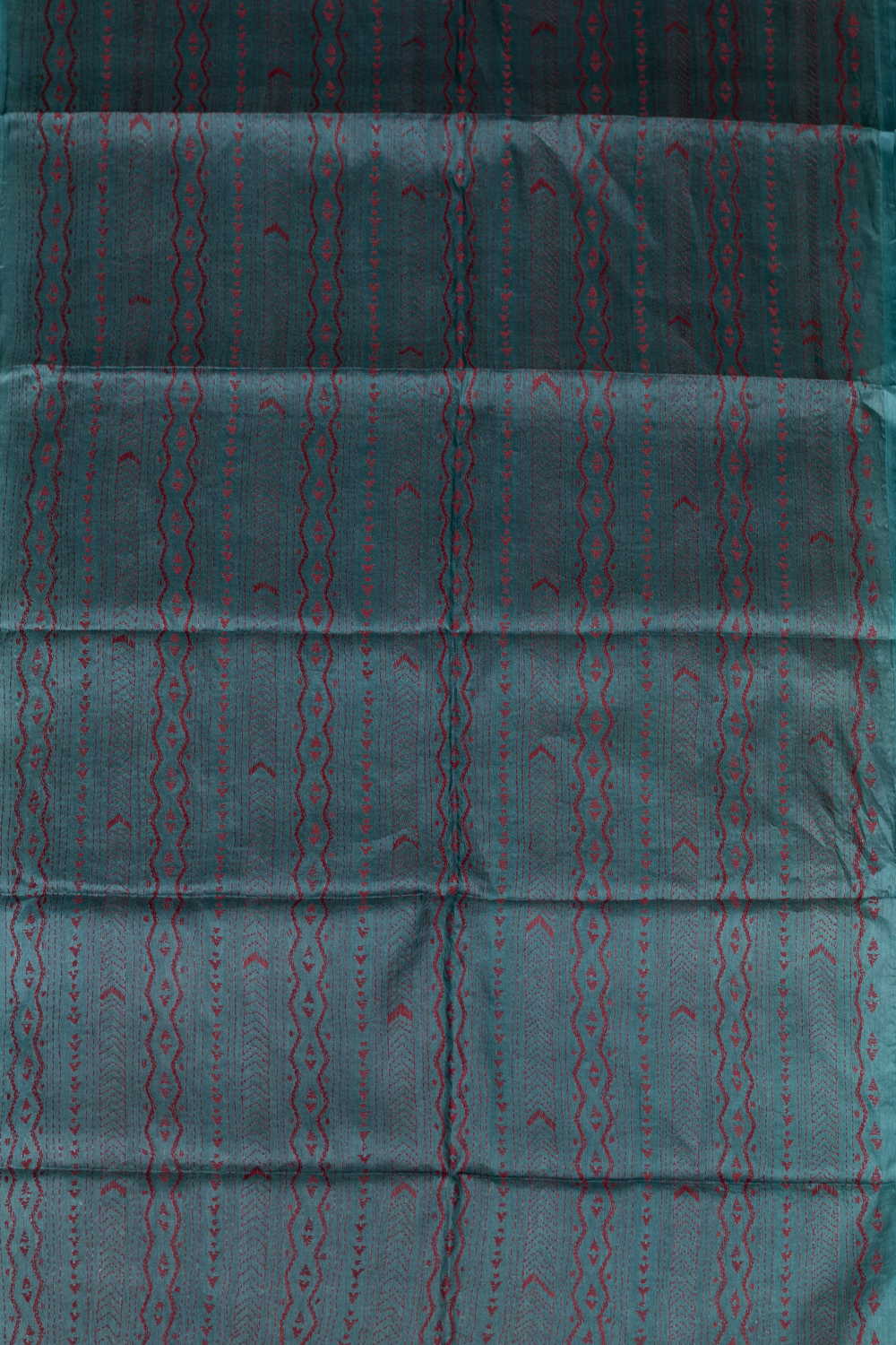 Shade of Blue Kantha Tussar Silk Blouse - Image 2
