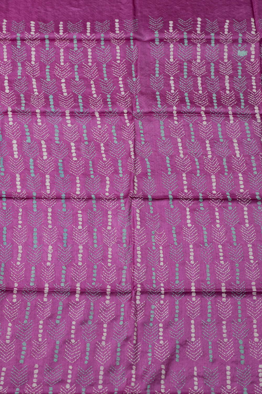 Arrow Motifs on Pink Kantha Silk Blouse - Image 2