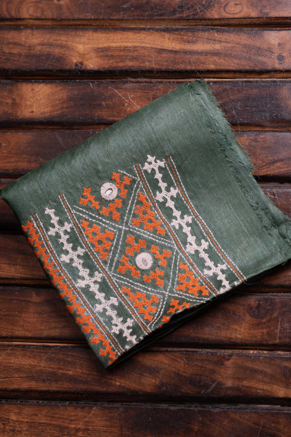Shade of Green Kantha Silk Blouse