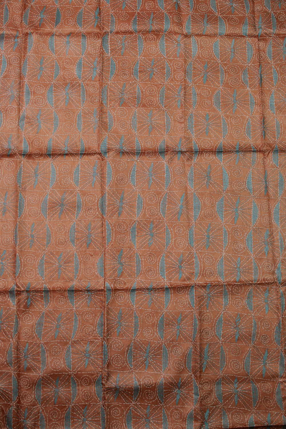 Shade of Orange Kantha Silk Blouse - Image 2