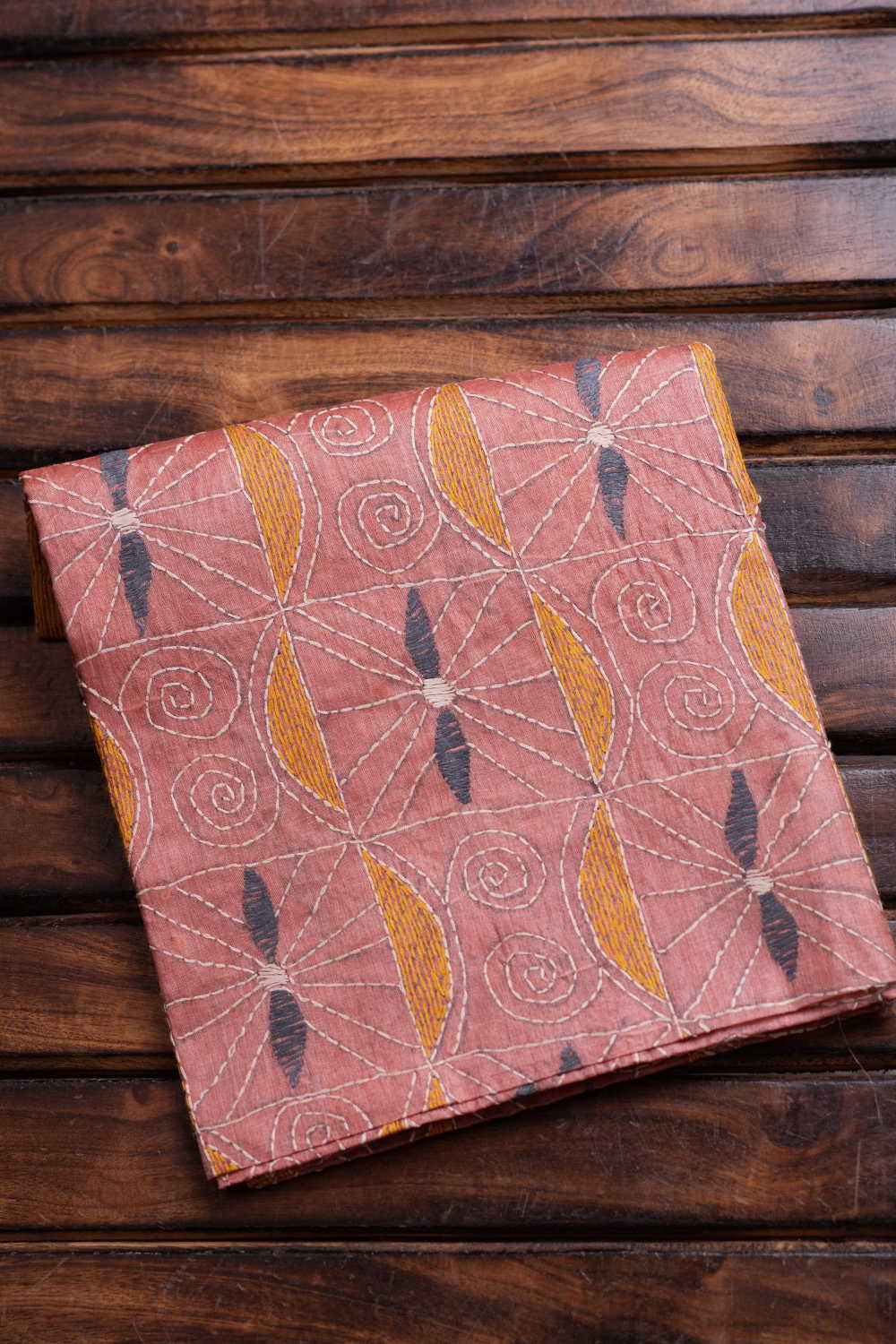 Peach Kantha Silk Blouse