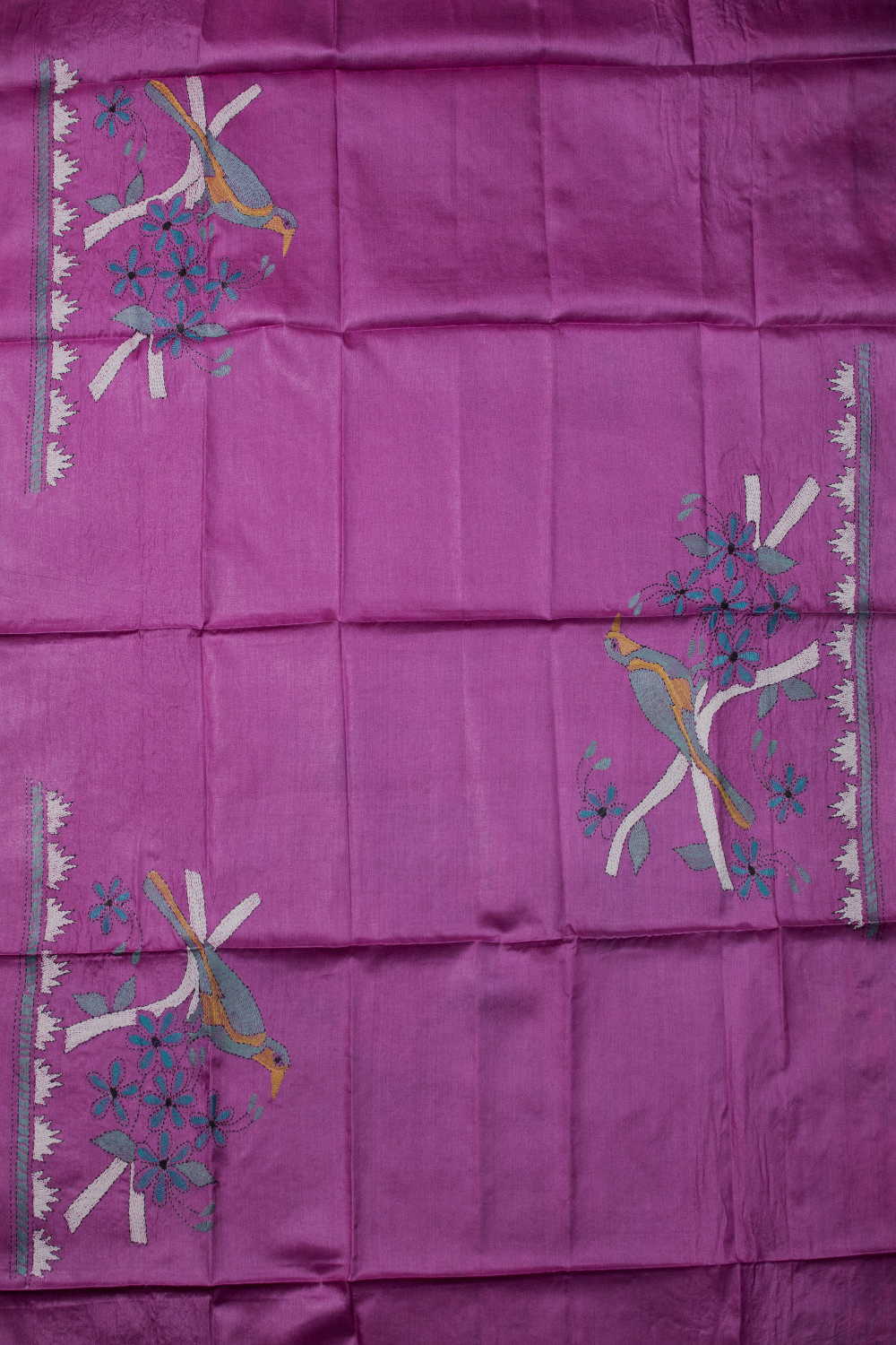 Meganta Pink Kantha Silk Blouse - Image 2