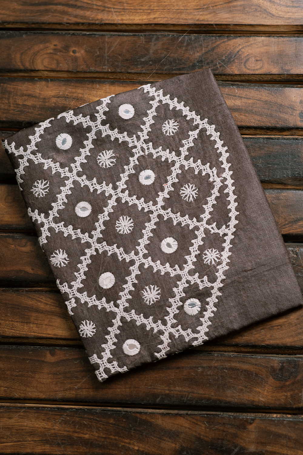 Grey Kantha Silk Blouse