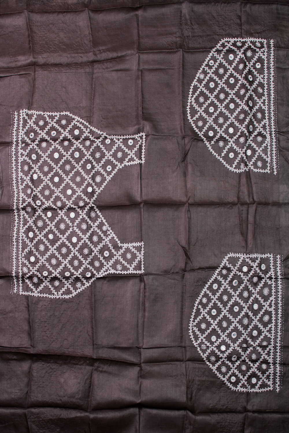 Grey Kantha Silk Blouse - Image 2