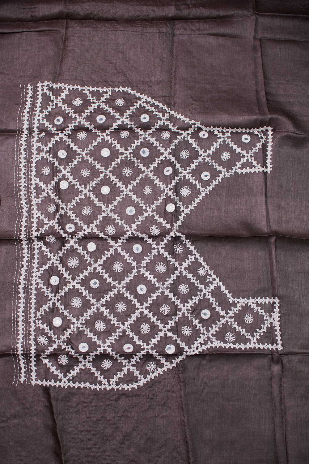 Grey Kantha Silk Blouse - Image 3