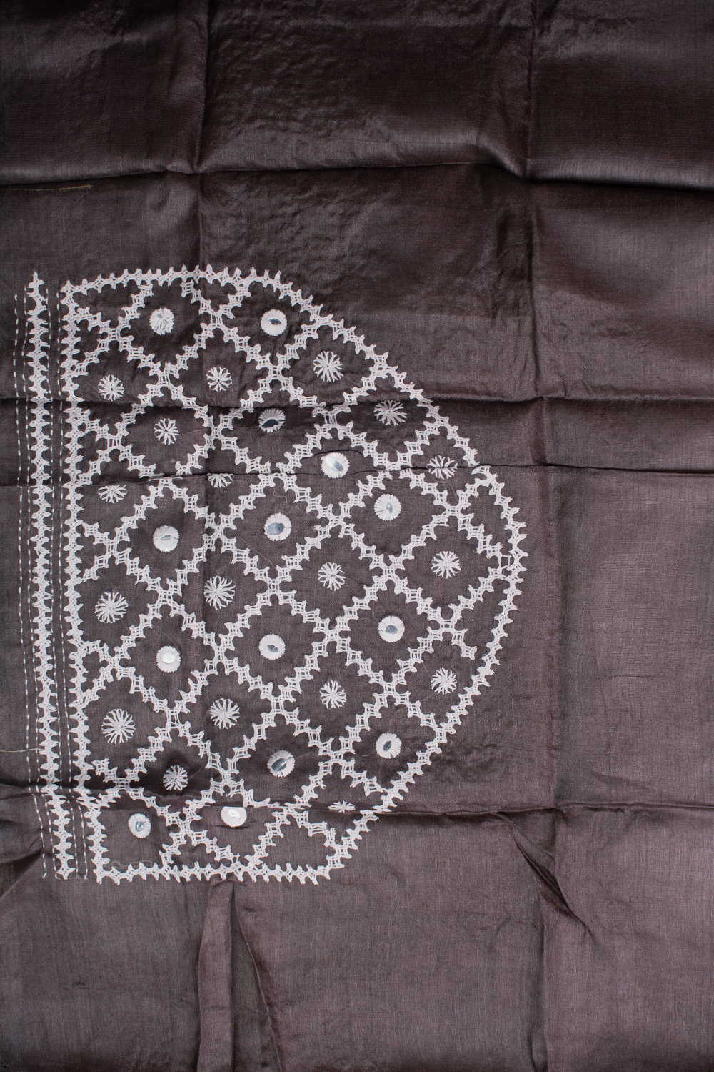 Grey Kantha Silk Blouse - Image 4