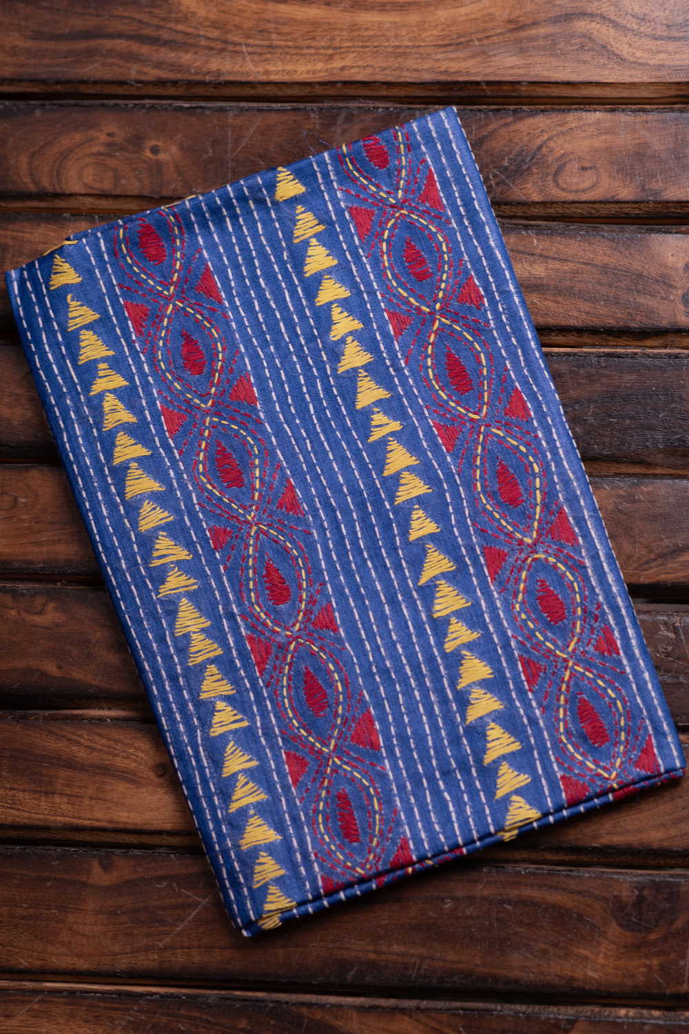 Deep Blue Kantha Silk Blouse
