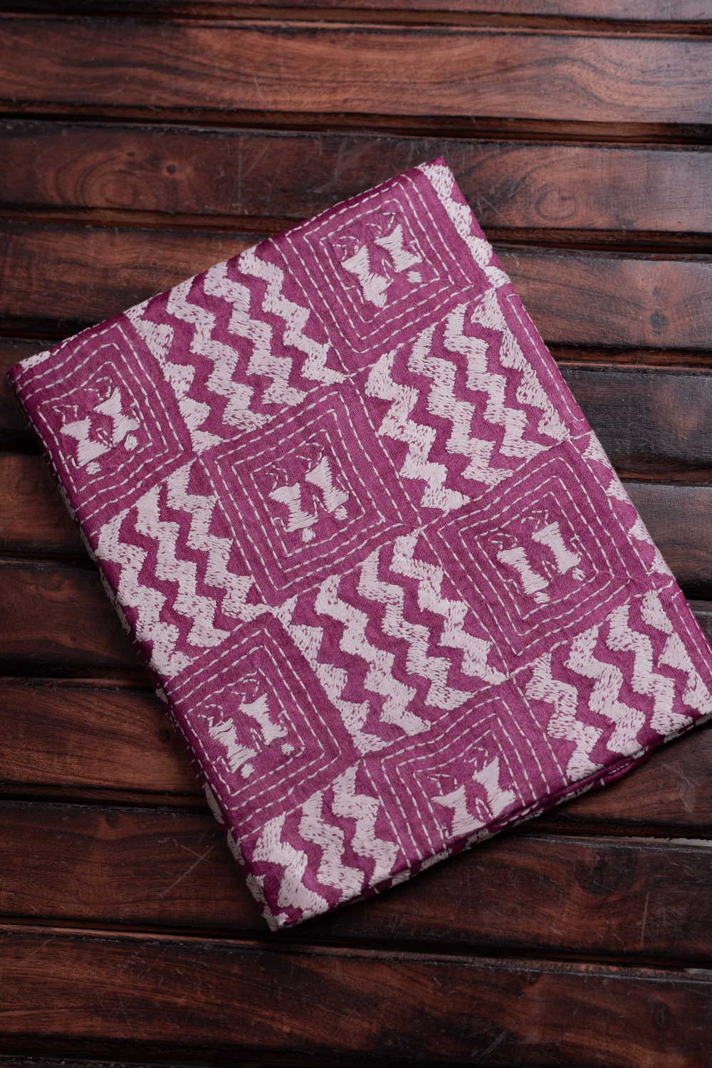 Intricate Pattern Kantha Silk Blouse
