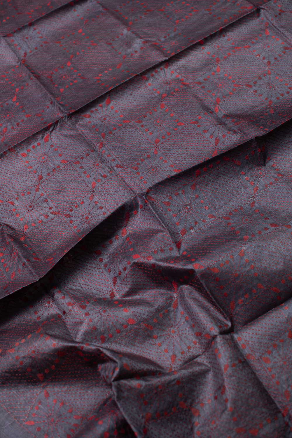 Graphite Grey Kantha Silk Blouse - Image 3