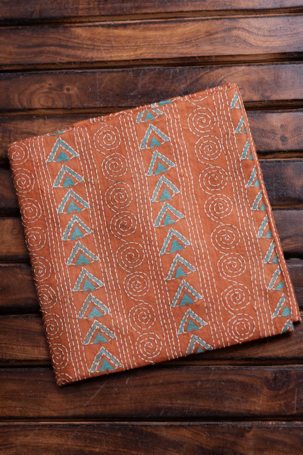 Shade of Orange Kantha Silk Blouse