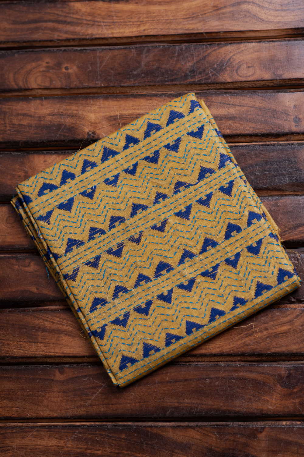 Yellow Shaded Kantha Silk Blouse