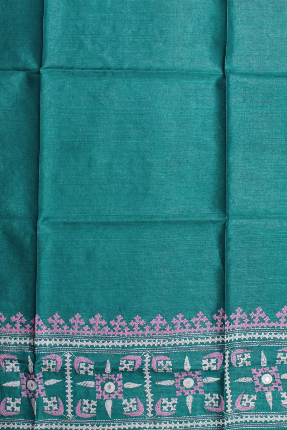Blue Shaded Kantha Silk Blouse - Image 3
