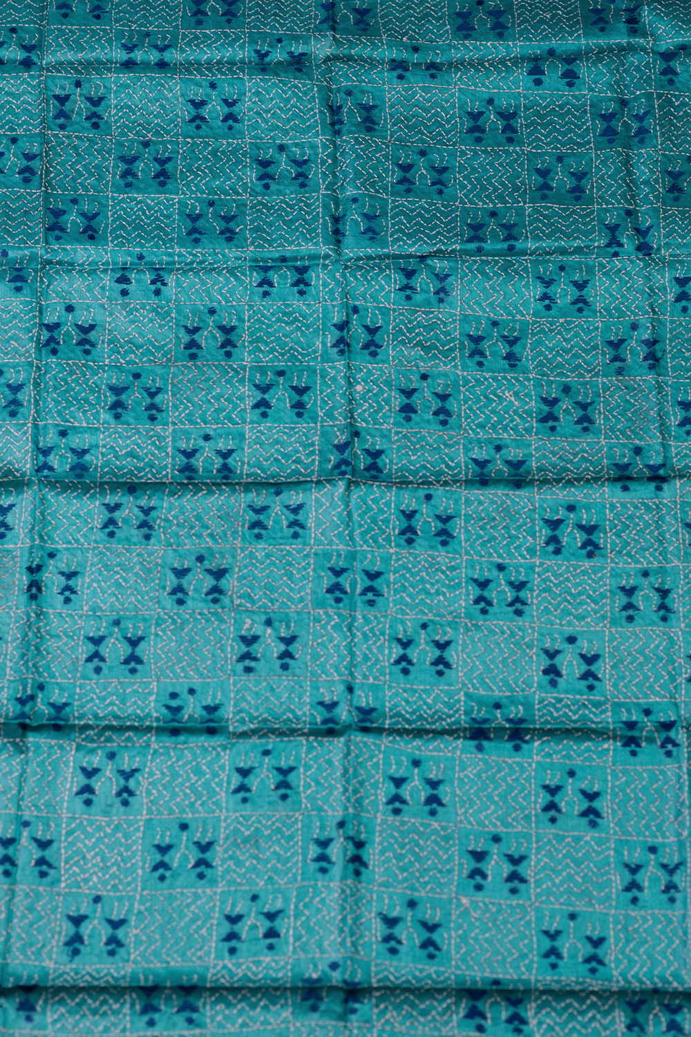 Blue Kantha Silk Blouse - Image 2