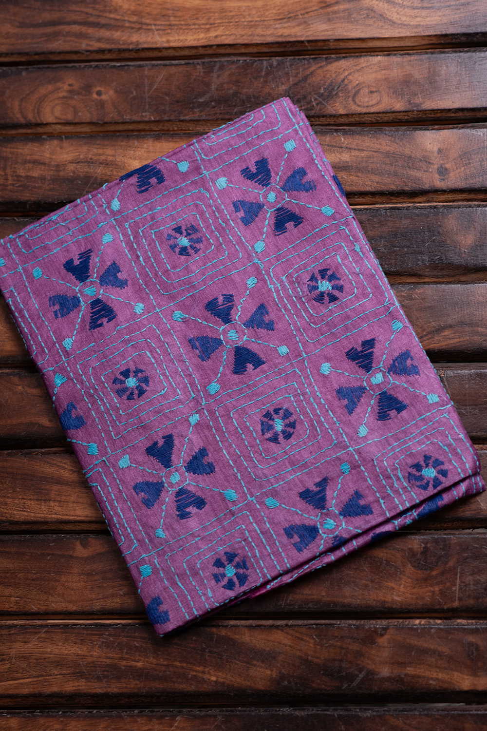 Muted Purple Kantha Silk Blouse