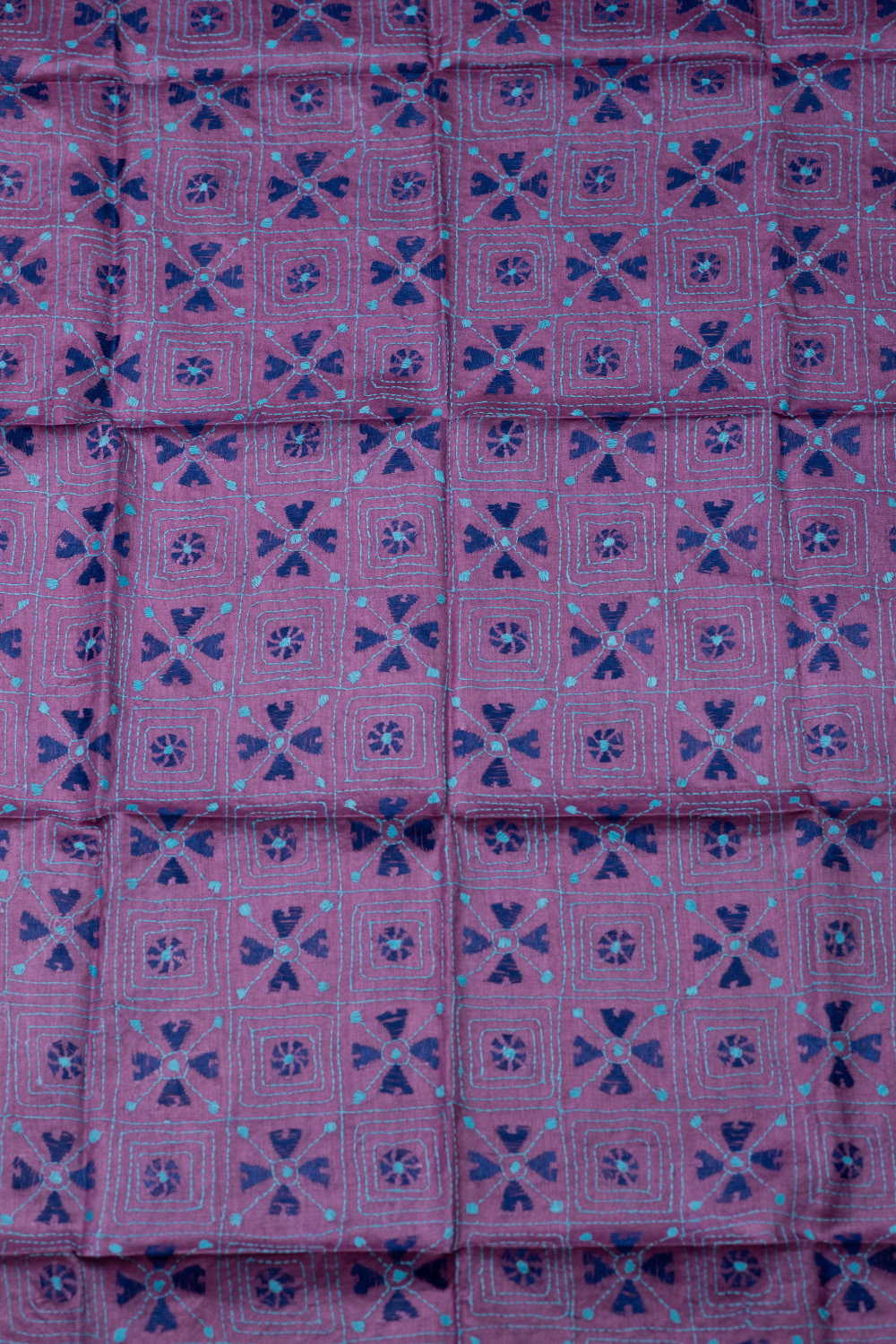 Muted Purple Kantha Silk Blouse - Image 2