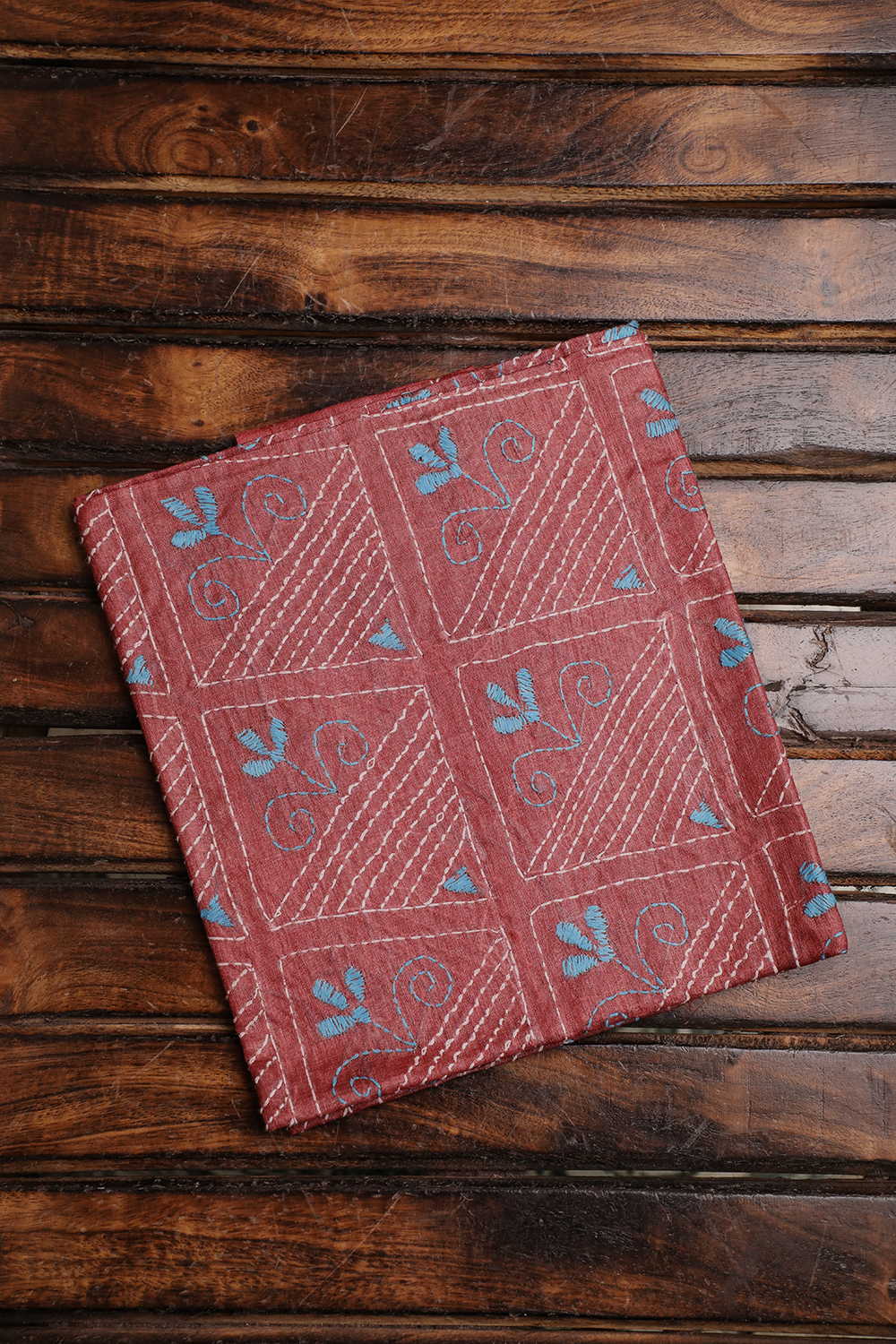 Light Maroon Kantha Silk Blouse
