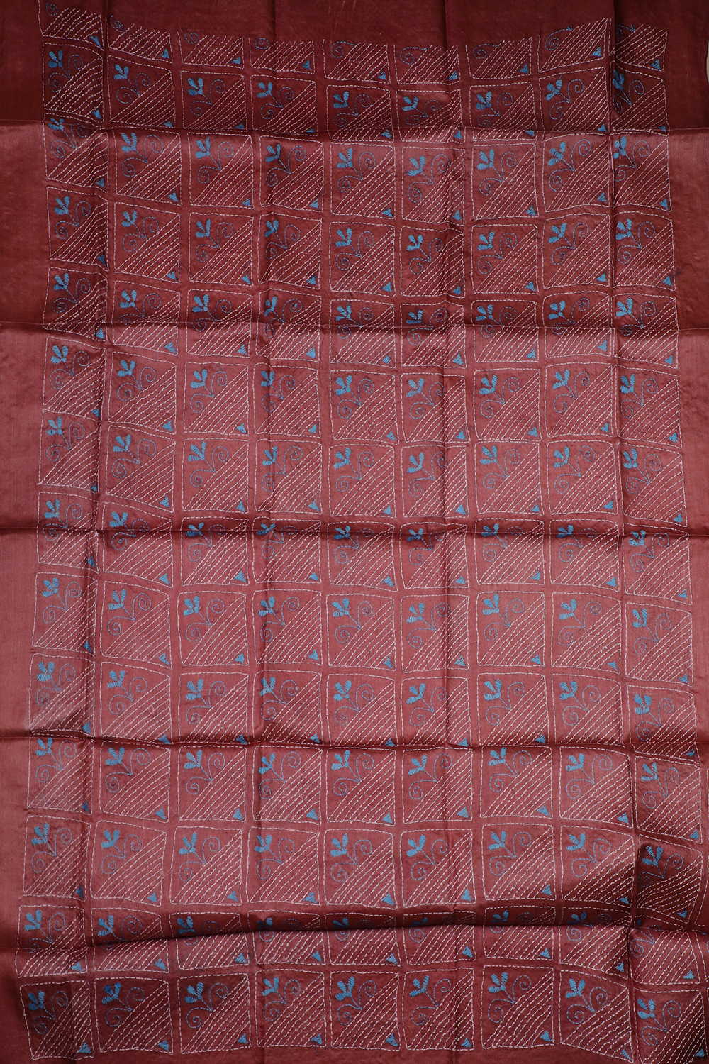 Light Maroon Kantha Silk Blouse - Image 2
