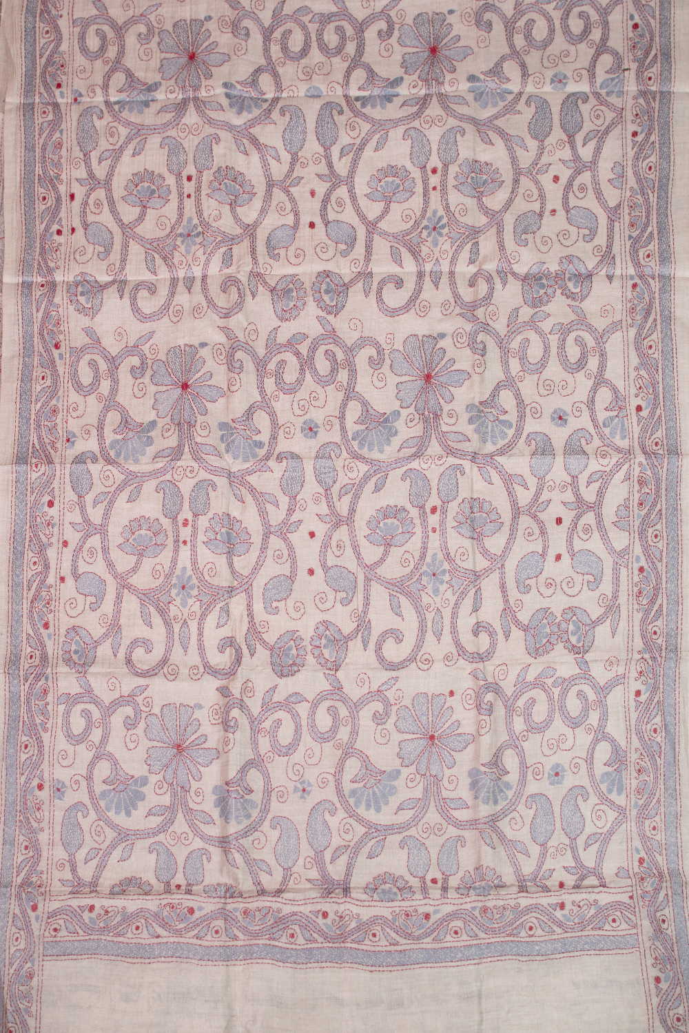 Cluster Floral Kantha Silk Dupatta - Image 3
