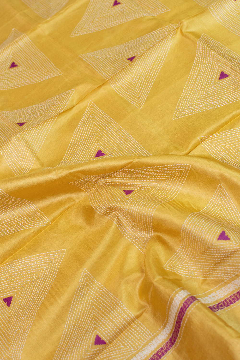 Shade of Yellow Kantha Silk Dupatta - Image 2
