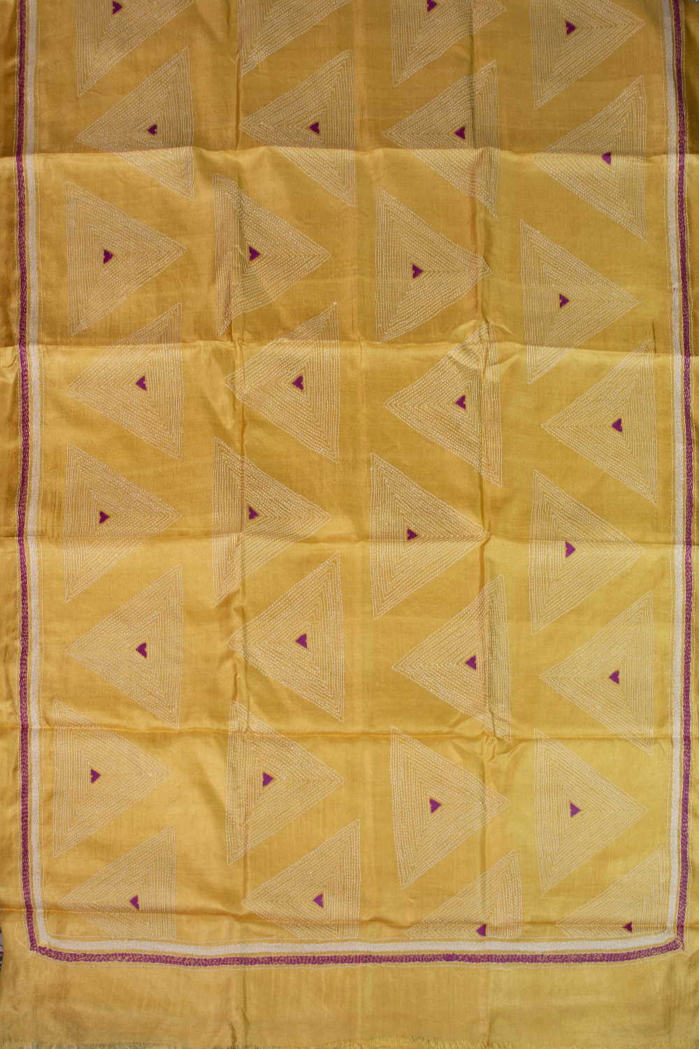 Shade of Yellow Kantha Silk Dupatta - Image 3