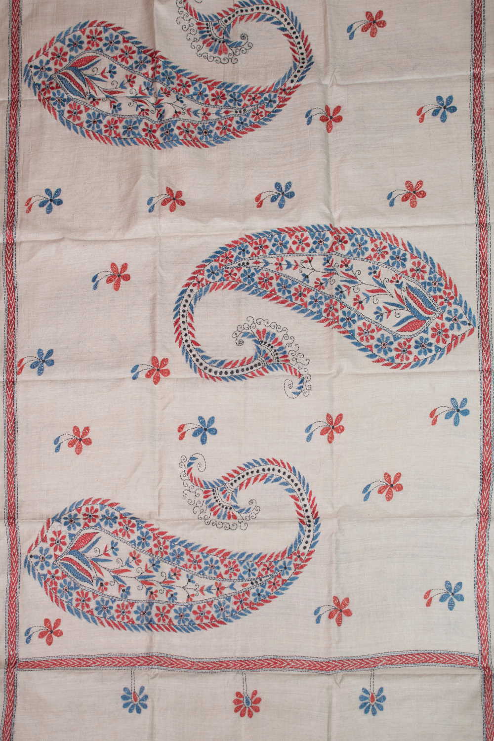 Pailsey Pattern Kantha Silk Dupatta - Image 3
