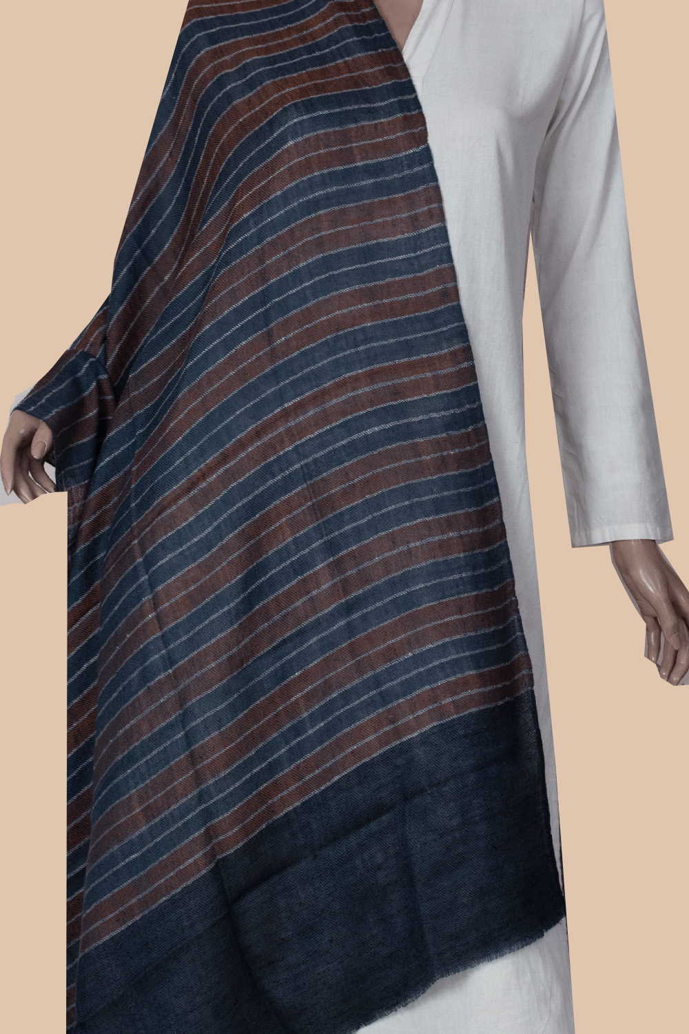 Stripe Pattern Pashmina woolen stole - Image 3