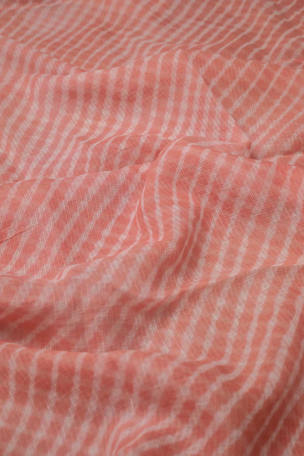 Peach Leheriya Kota Cotton saree - Image 2
