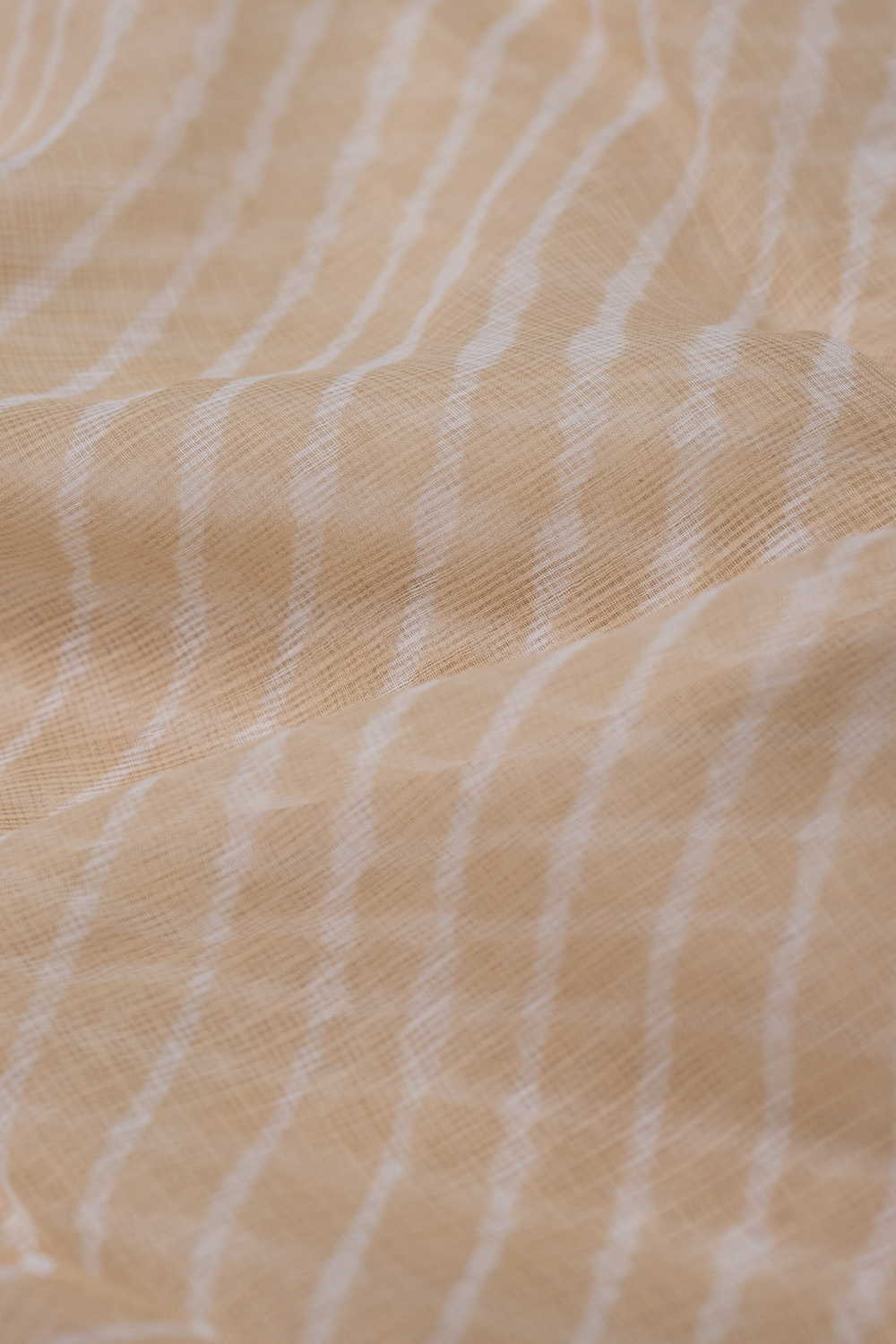 Light Beige Leheriya Kota Cotton Fabric - Image 3