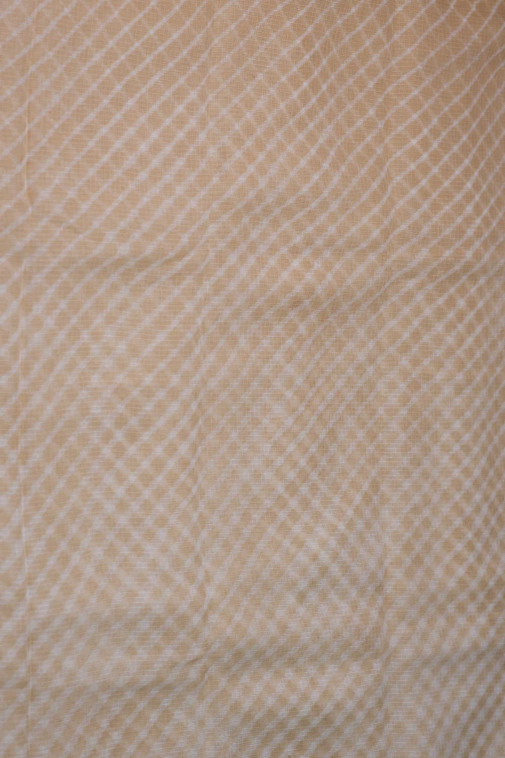 Light Beige Leheriya Kota Cotton Fabric - Image 4