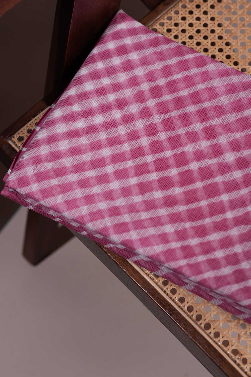 Deep Pink Leheriya Kota Cotton Fabric