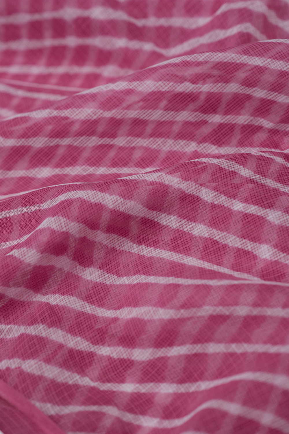 Deep Pink Leheriya Kota Cotton Fabric - Image 3