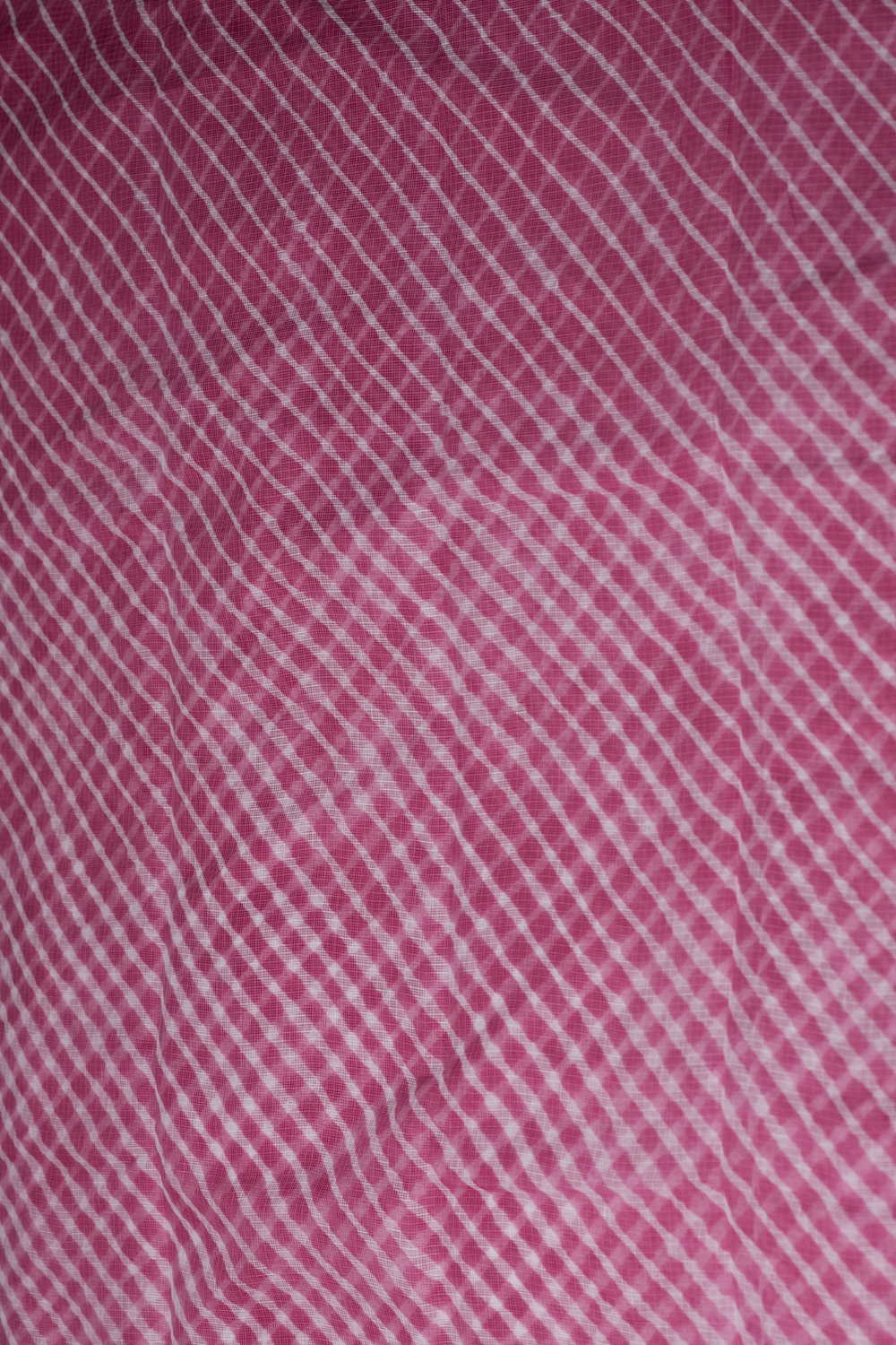 Deep Pink Leheriya Kota Cotton Fabric - Image 4