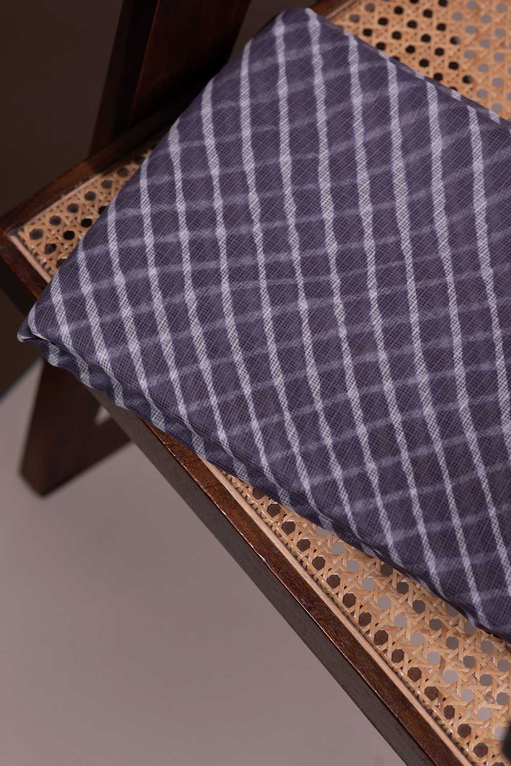 Grey Leheriya Kota Cotton Fabric