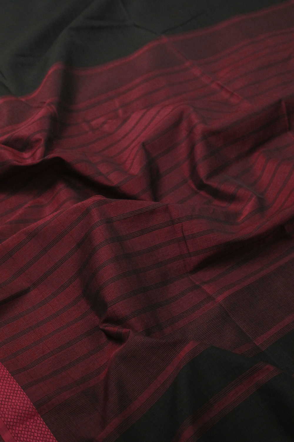 Spider Black Maheshwari Cotton saree - Image 3