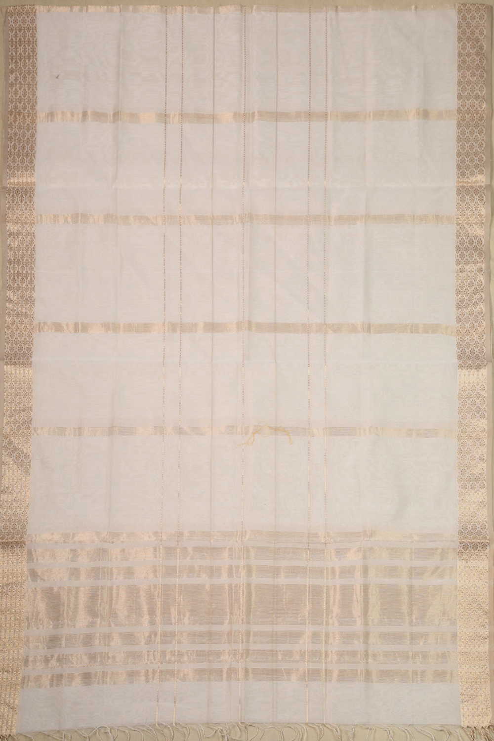 Zari Border on Cream Maheshwari Tissue Dupatta - Image 3