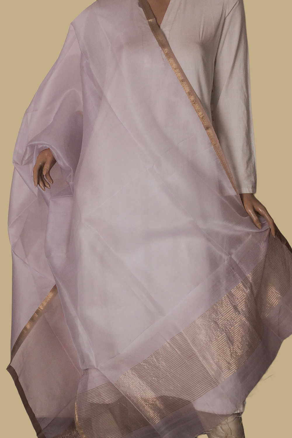 Iris Purple Maheshwari Tissue Dupatta - Image 2