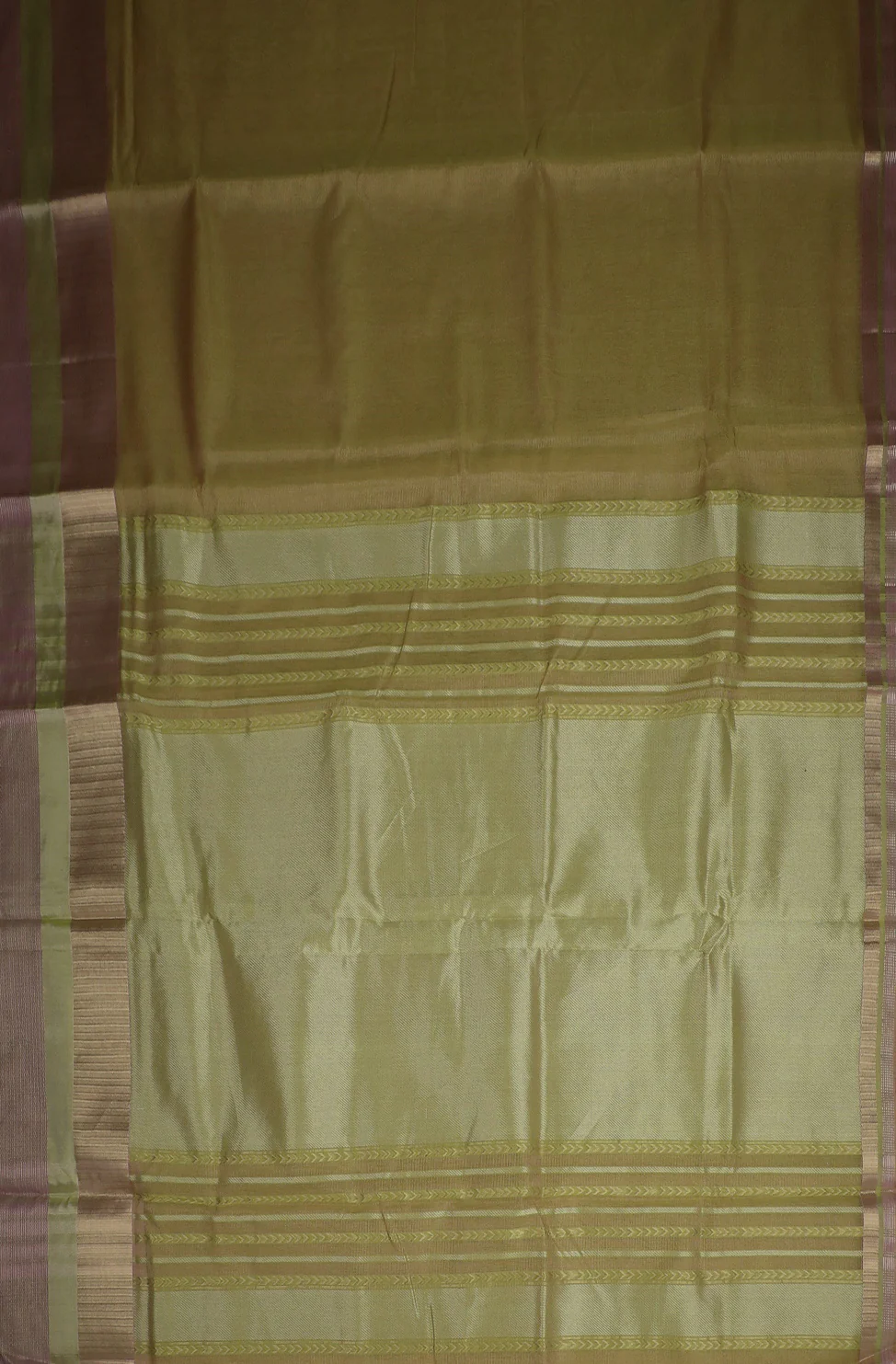 Glittery Yellow with Pink Tissue Maheshwari Silk Cotton Saree - Image 2
